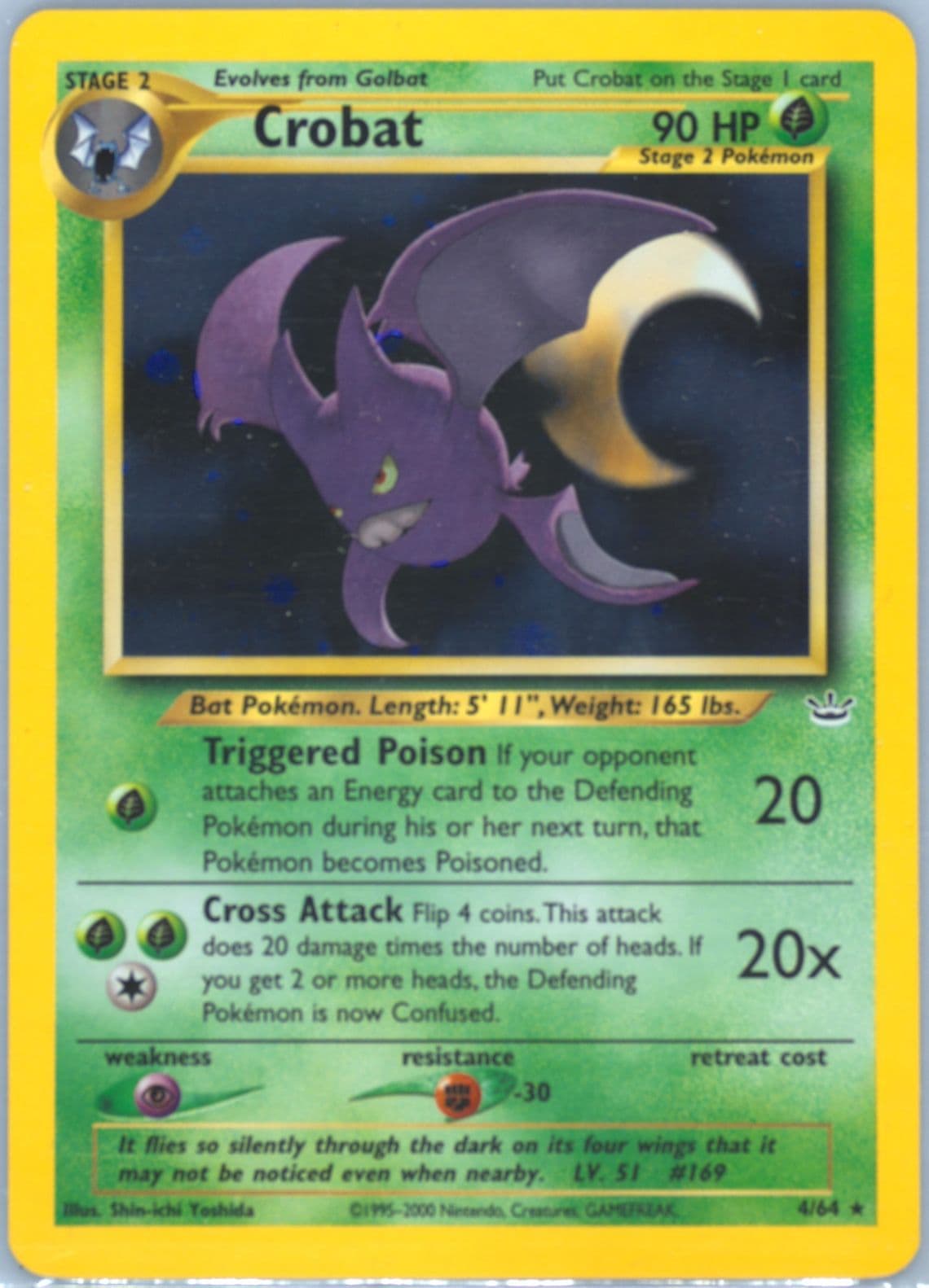 Crobat-Holo (4) 2001 Pokemon Neo Revelation