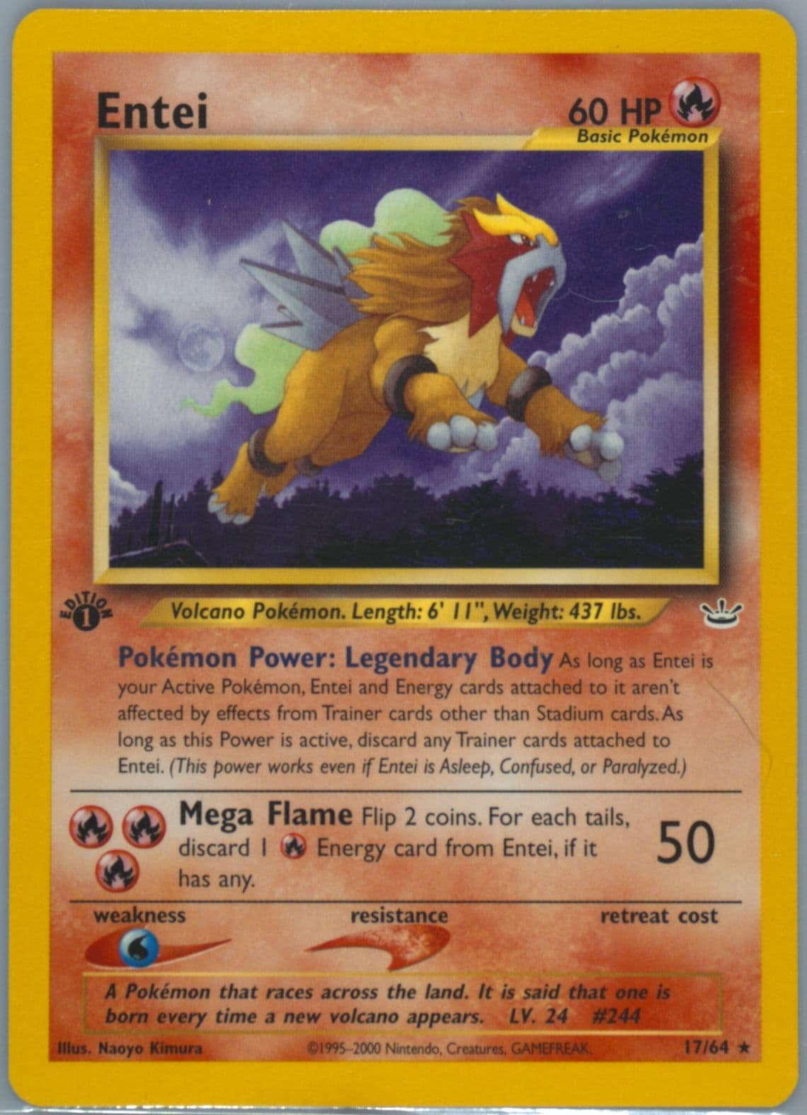 Entei (17) 2001 Pokemon Neo Revelation 1st Edition