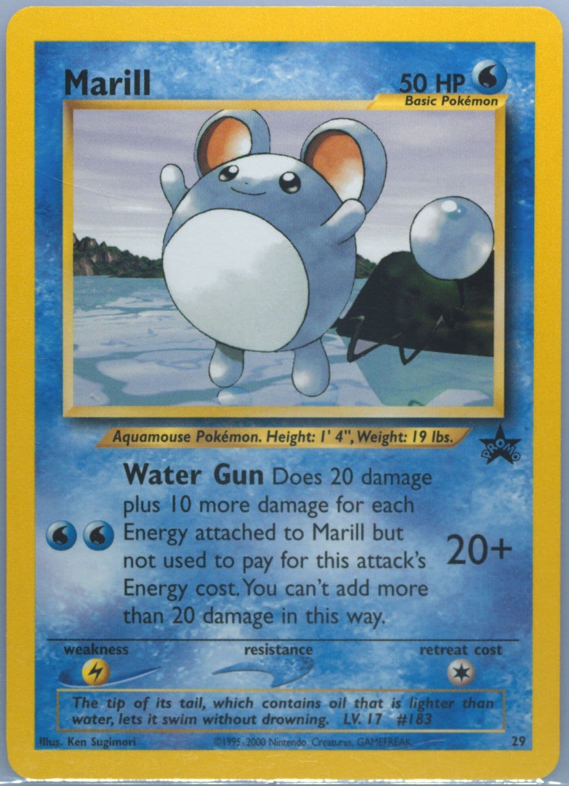 Marill Pokemon League (29) 2000 Pokemon Promo Black Star