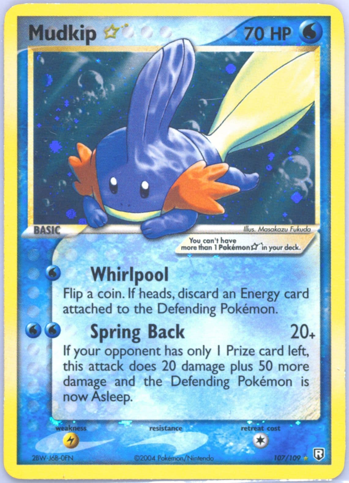 Mudkip-Holo Gold Star (107) 2004 Pokemon EX Team Rocket Returns