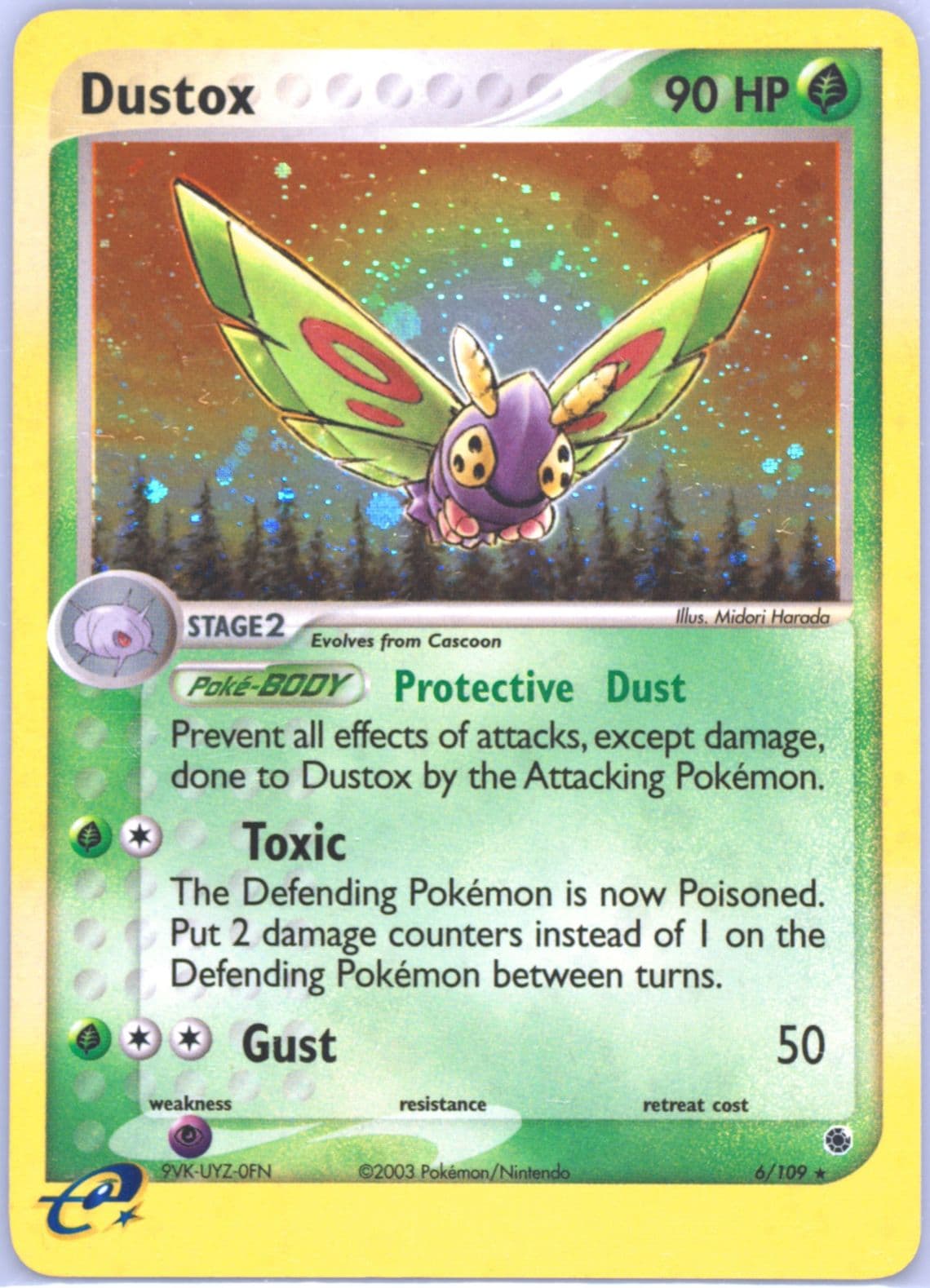 Dustox-Holo (6) 2003 Pokemon EX Ruby & Sapphire