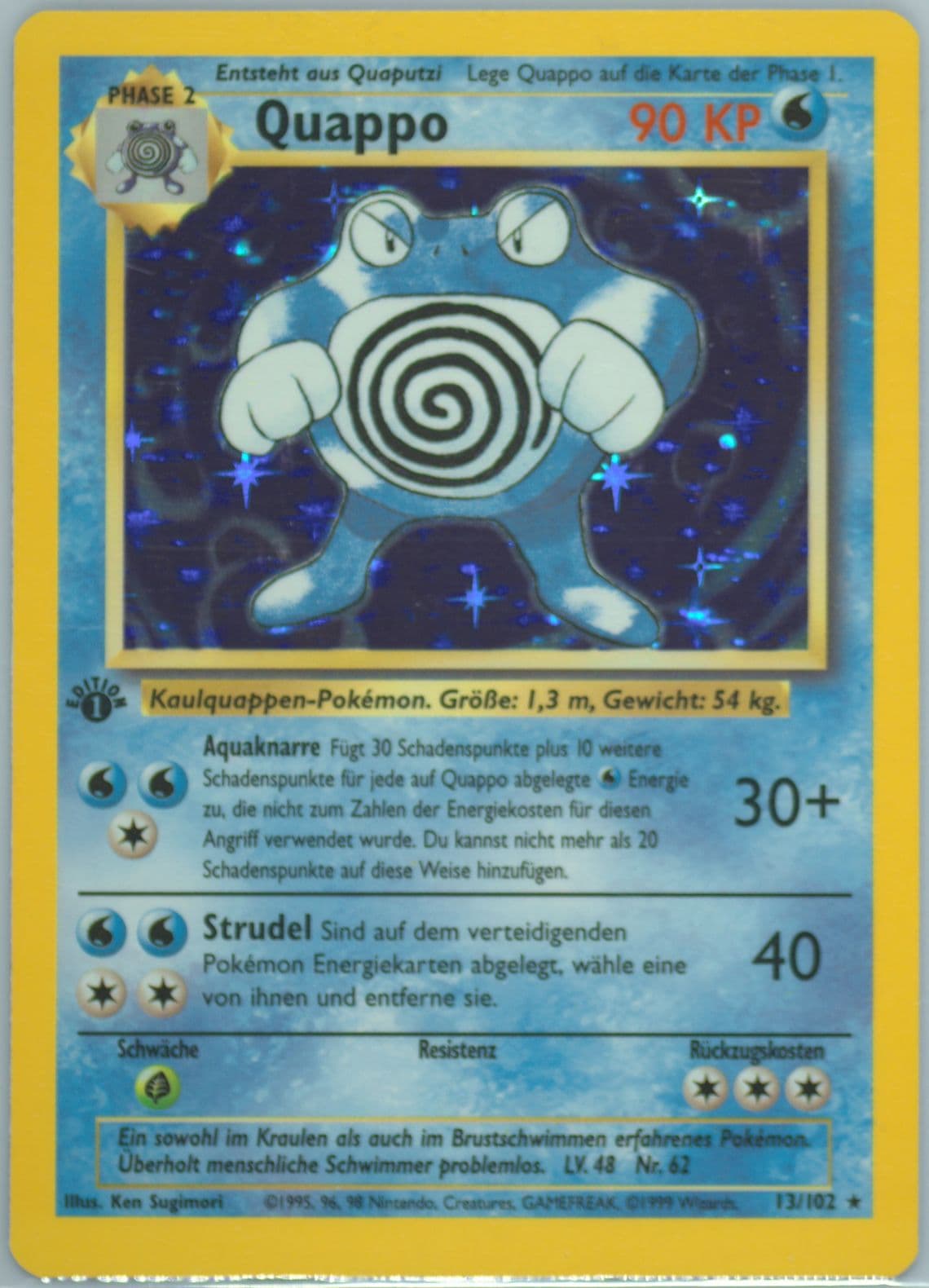 Quappo-Holo 1st Edition (13) 1999 Pokemon German
