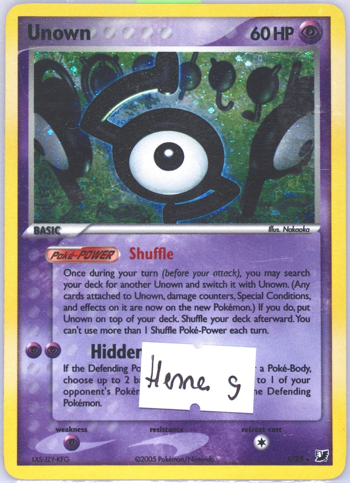 Unown-Holo (S/28) 2005 Pokemon EX Unseen Forces