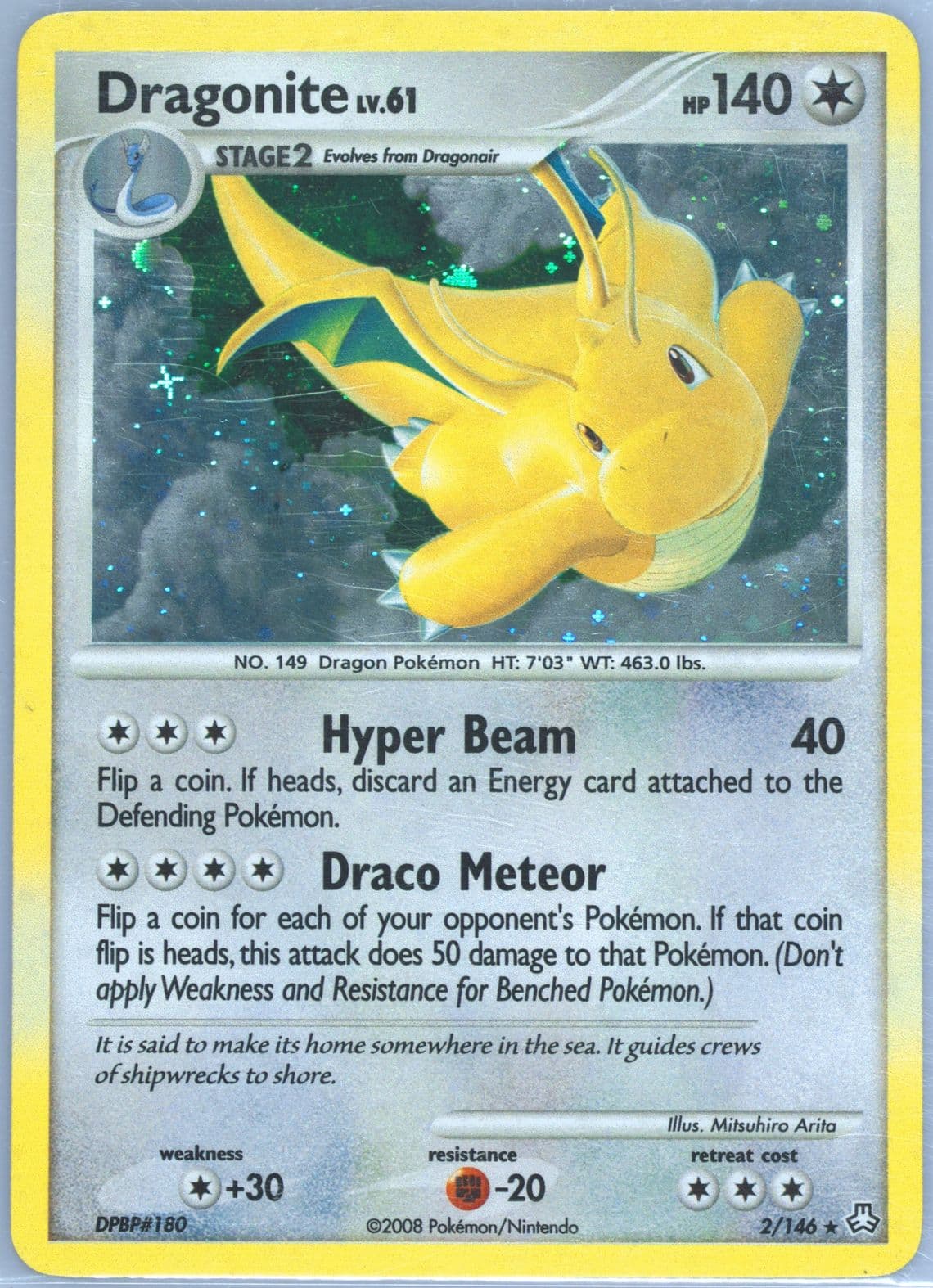 Dragonite-Holo (2) 2008 Pokemon Diamond & Pearl Legends Awakened