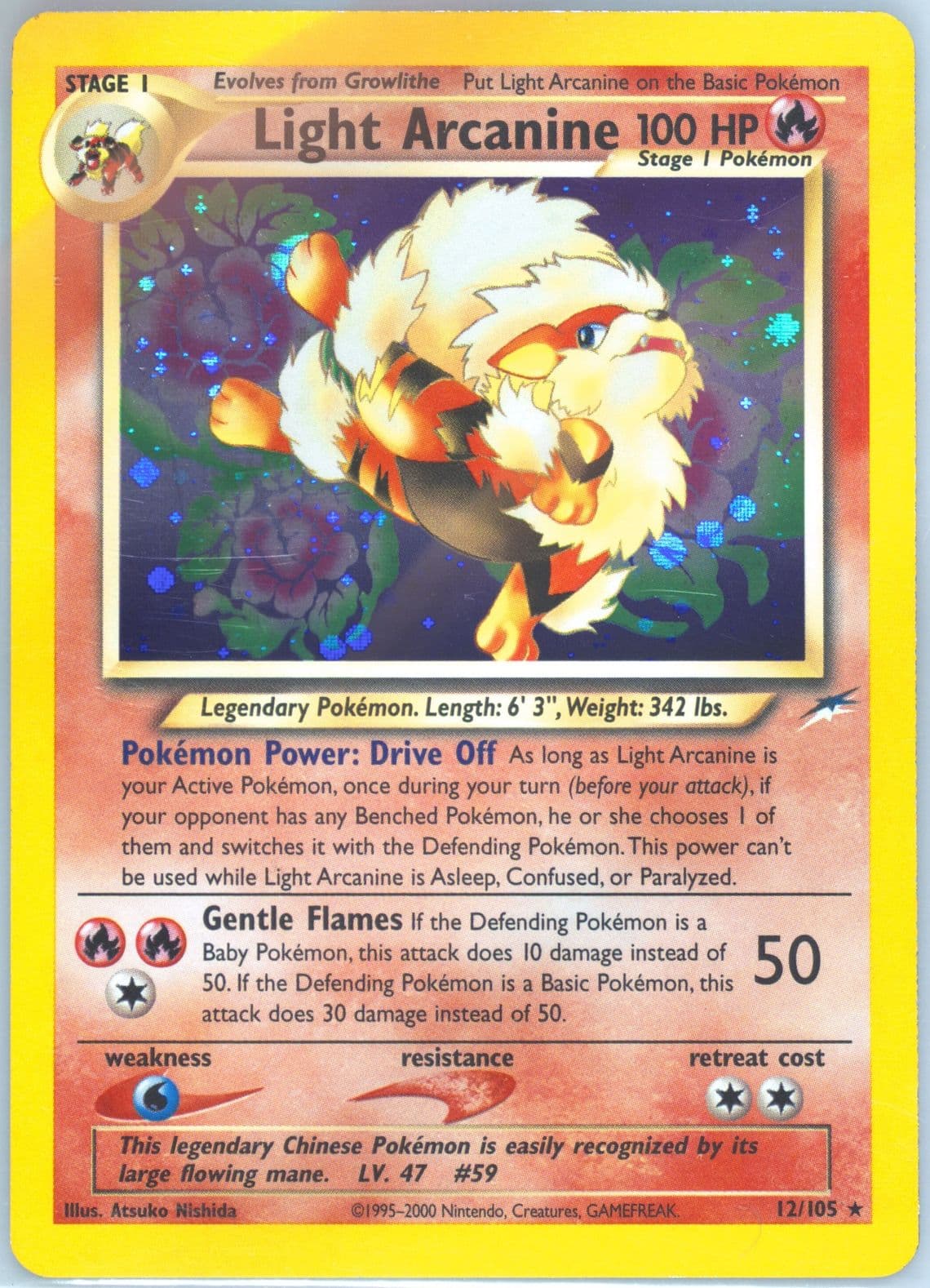 Light Arcanine-Holo (12) 2002 Pokemon Neo Destiny