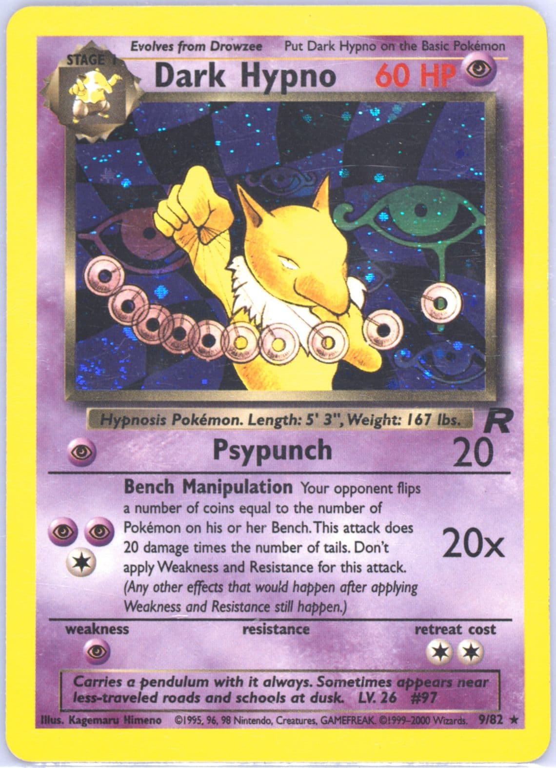 Dark Hypno-Holo (9) 2000 Pokemon Rocket