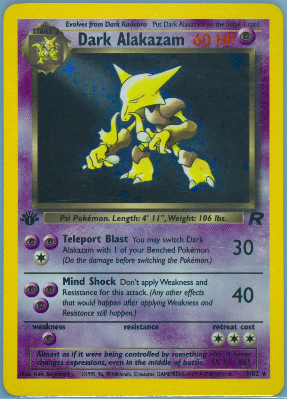Dark Alakazam-Holo 1st Edition (1) 2000 Pokemon Rocket
