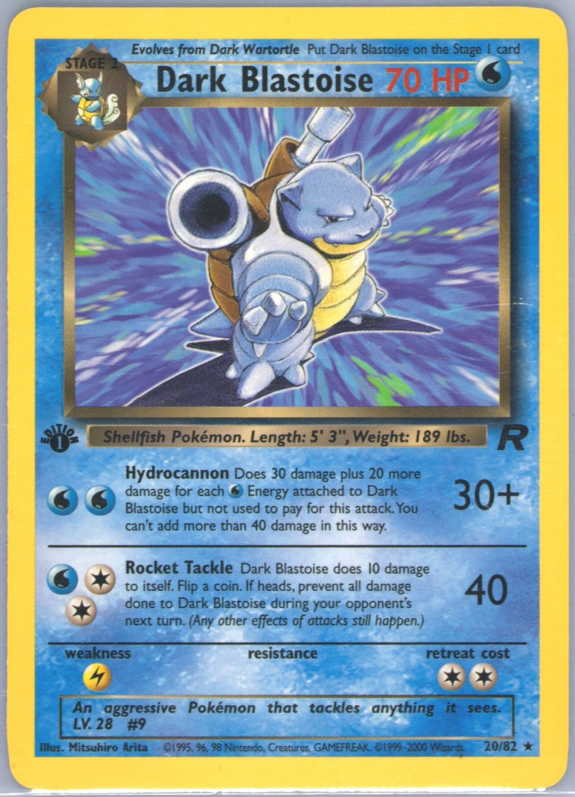 Dark Blastoise 1st Edition (20) 2000 Pokemon Rocket
