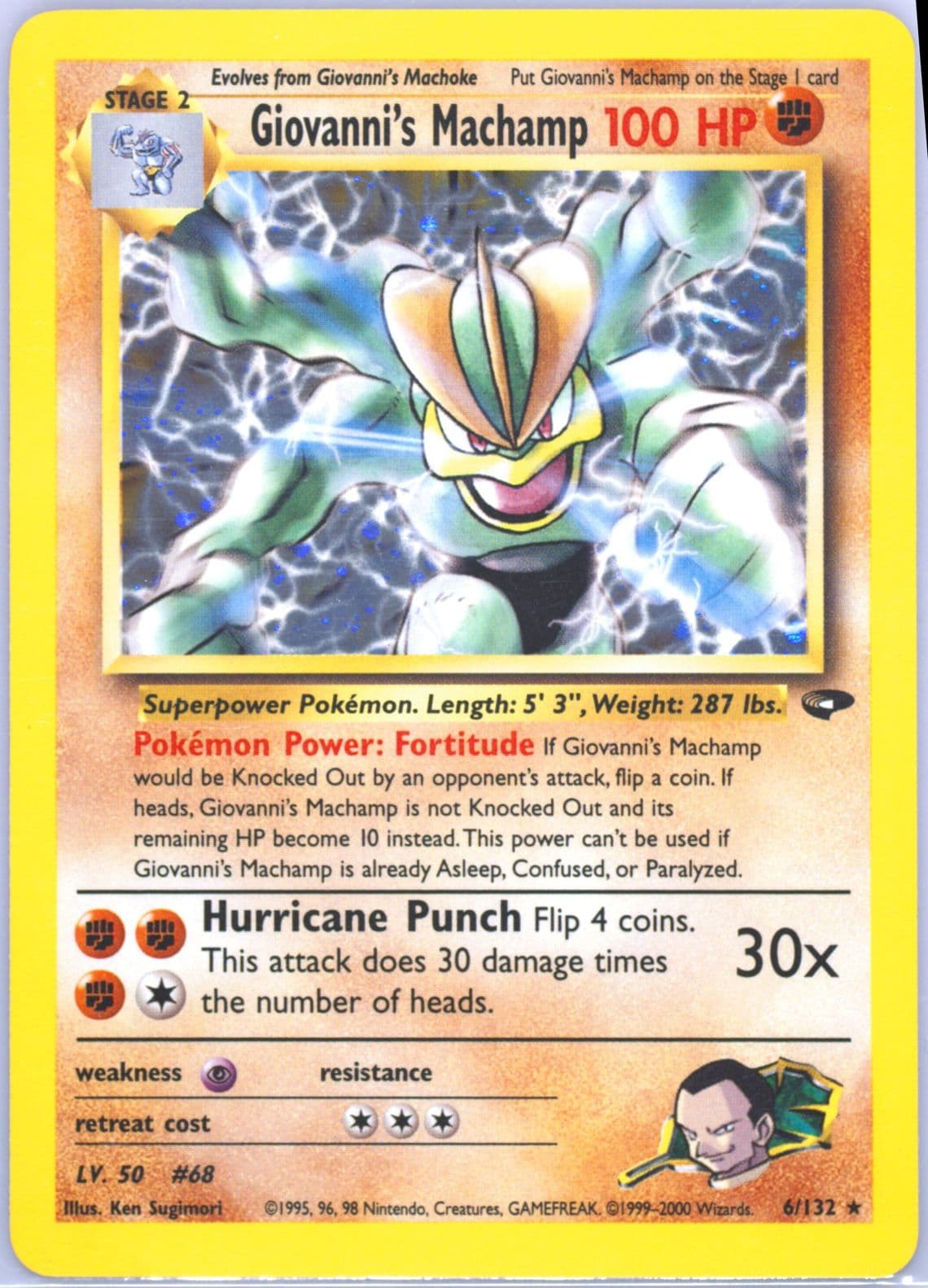 Giovanni's Machamp Holo (6) 2000 Pokemon Gym Challenge