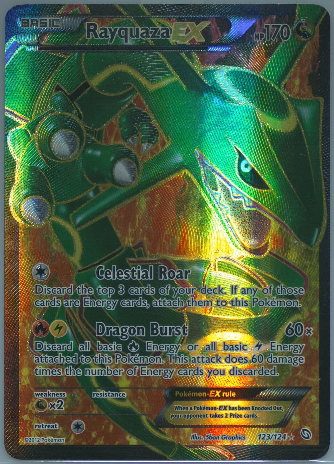 Full Art/Rayquaza EX (123) 2012 Pokemon Black & White Dragons Exalted