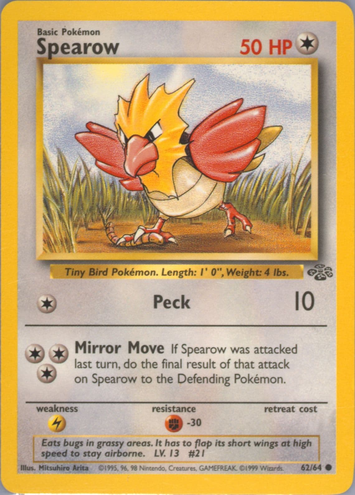 Spearow (62) 1999 Pokemon Jungle