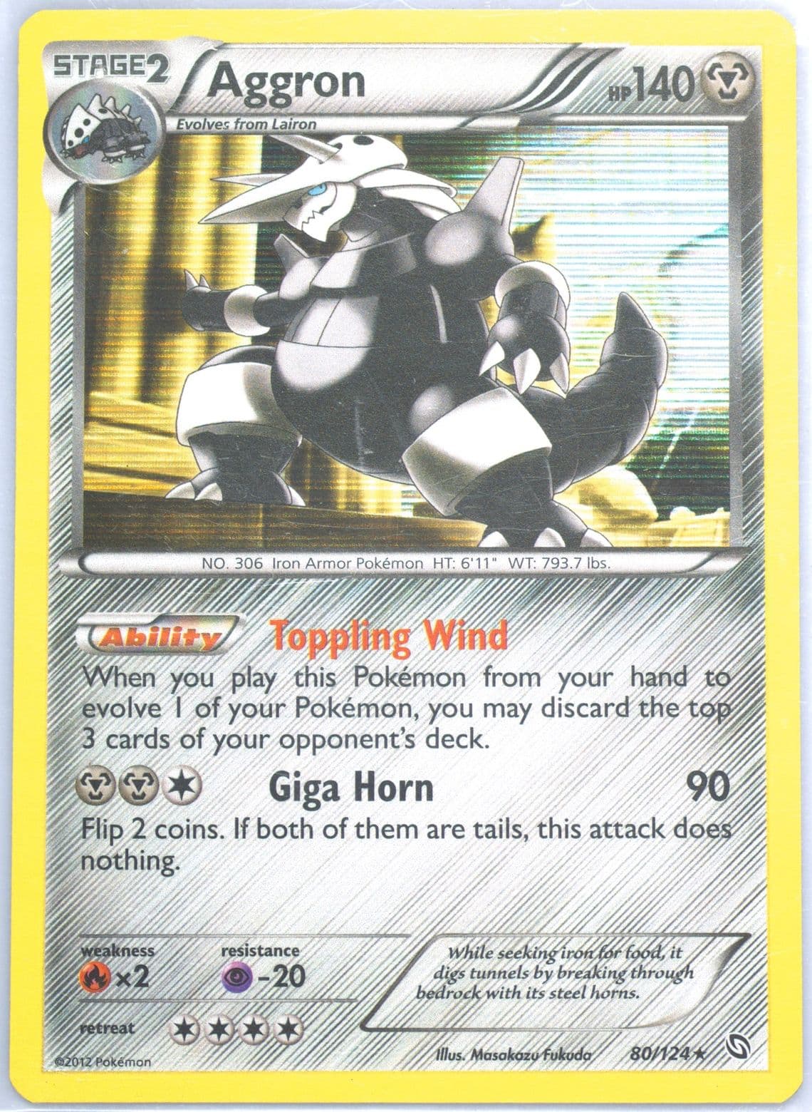 Aggron-Holo (80) 2012 Pokemon Black & White Dragons Exalted