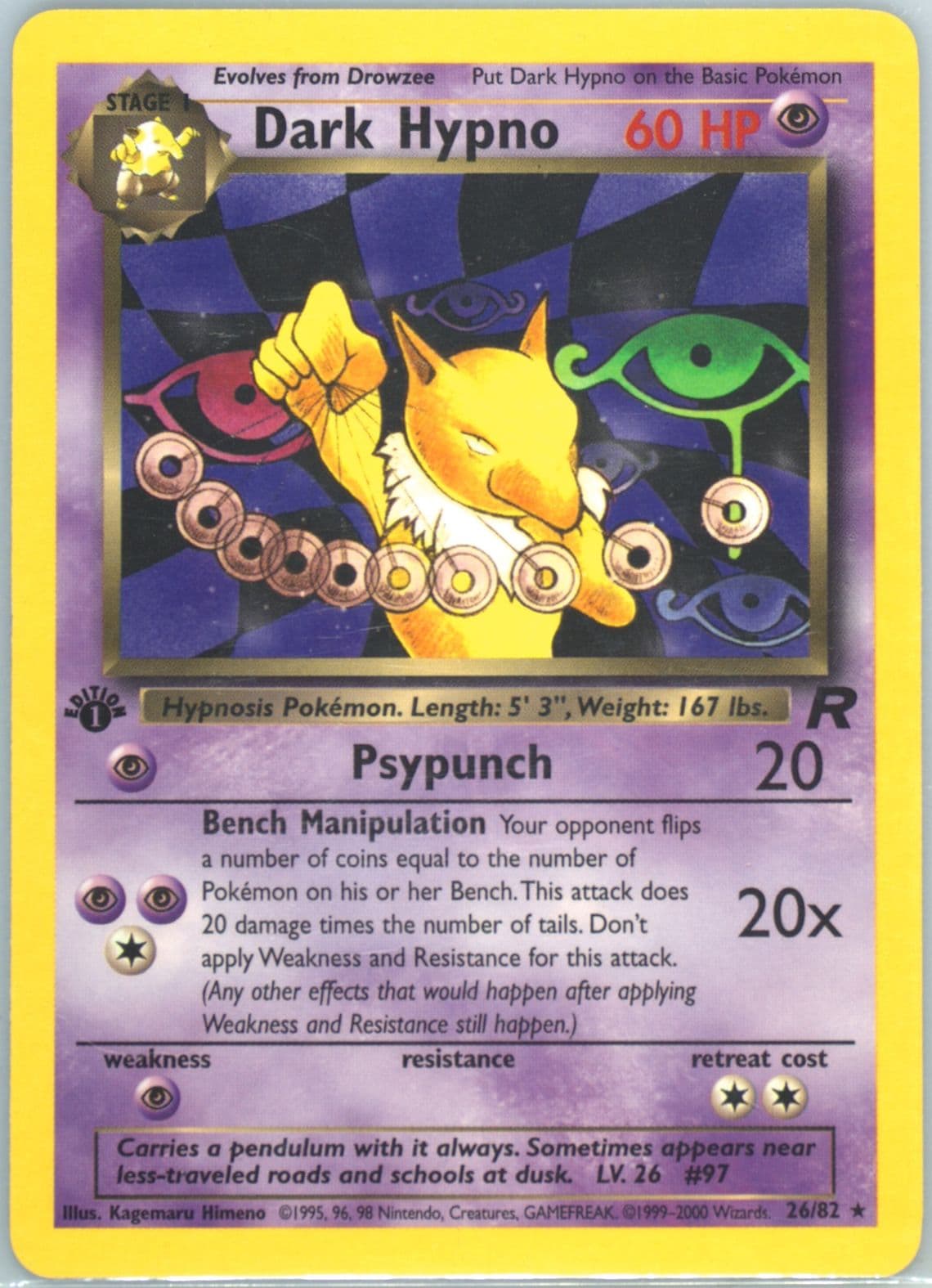 Dark Hypno 1st Edition (26) 2000 Pokemon Rocket