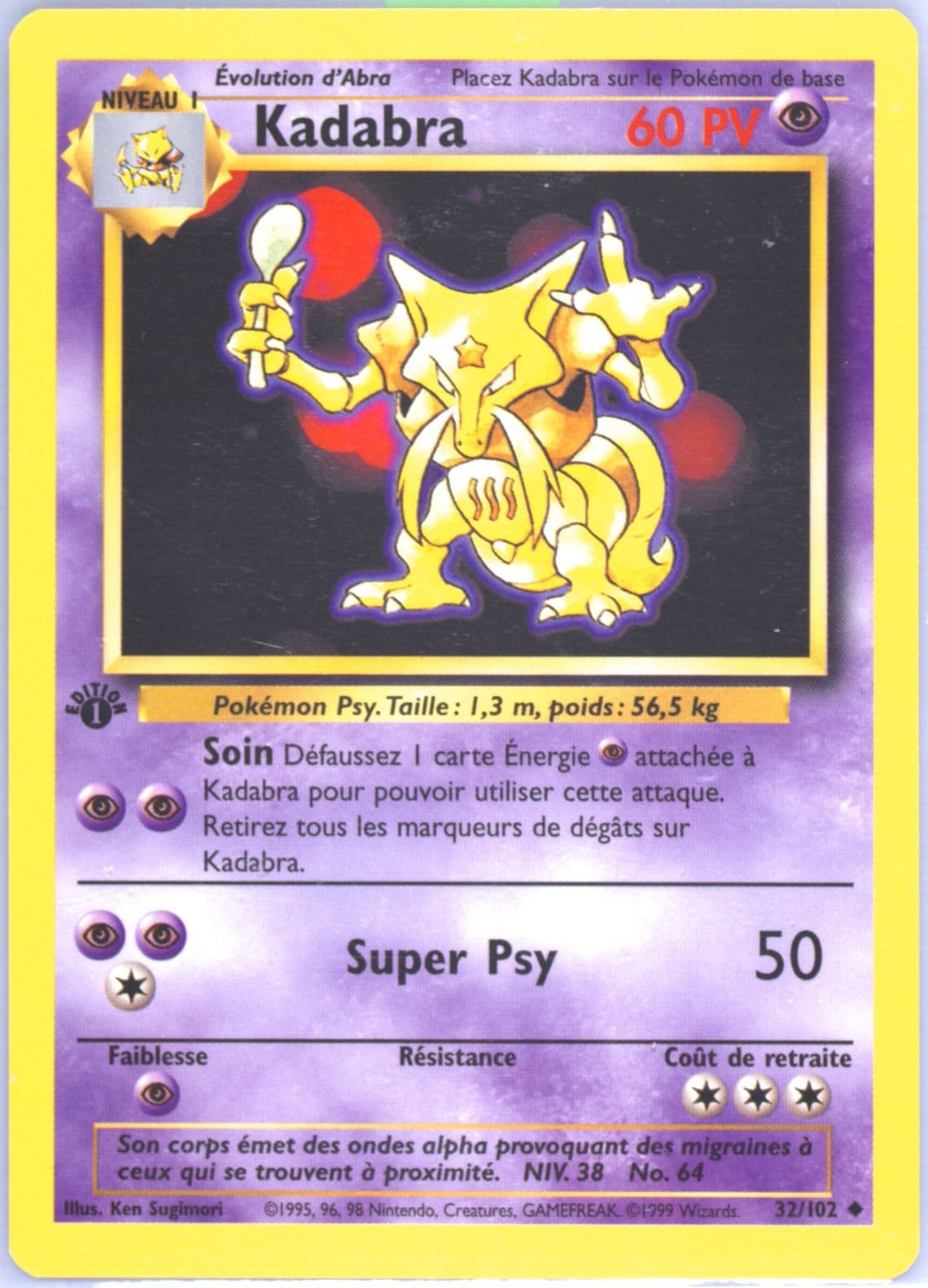Kadabra 1st Edition (32) 1999 Pokemon French