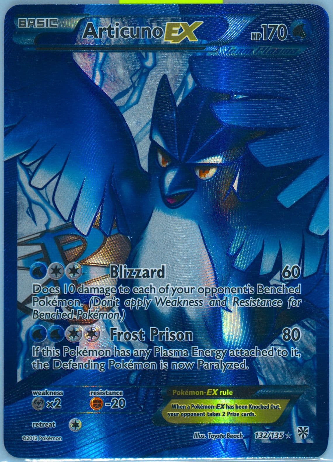 Full Art/Articuno EX (132) 2013 Pokemon Black & White Plasma Storm