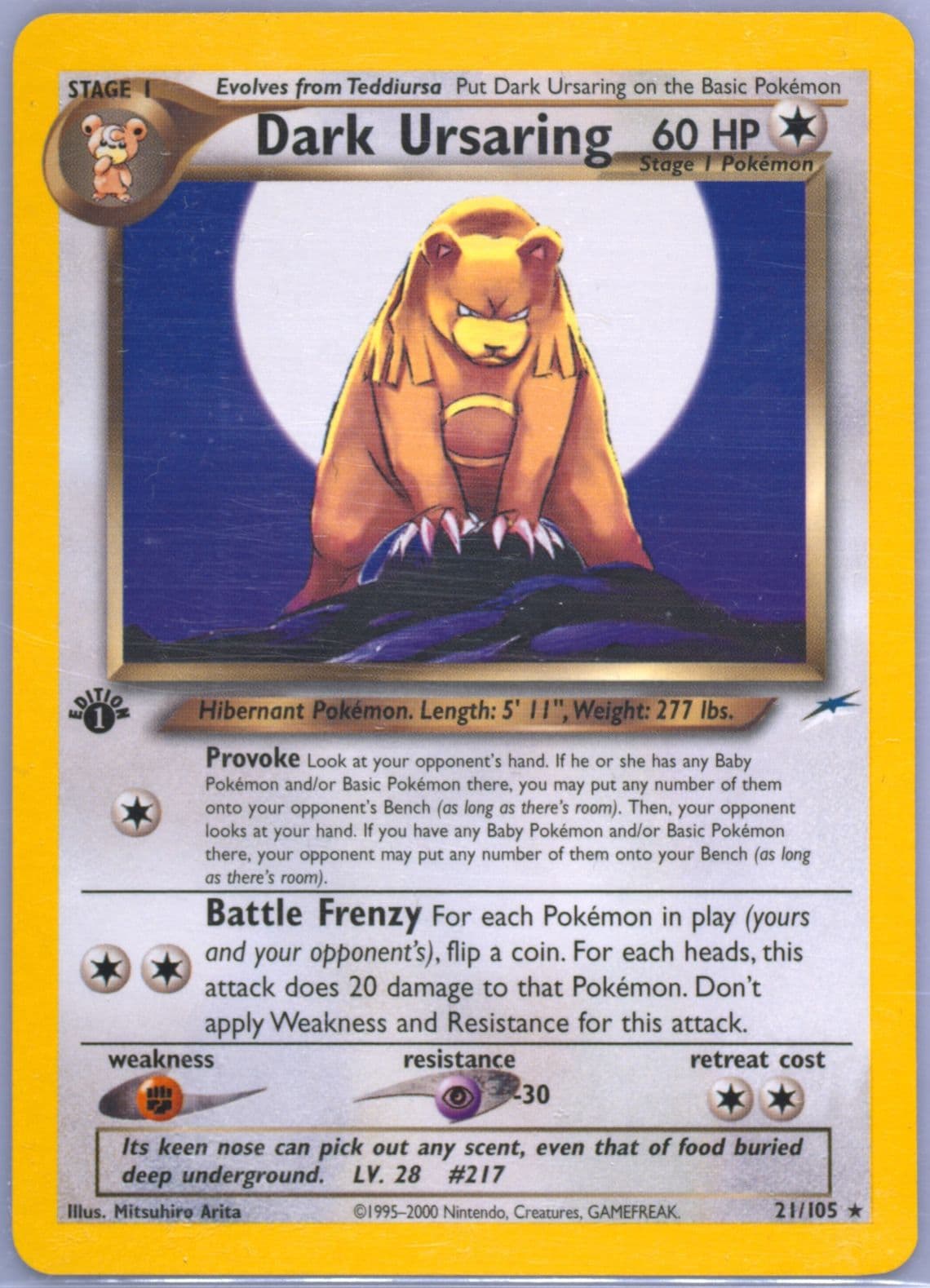 Dark Ursaring 1st Edition (21) 2002 Pokemon Neo Destiny