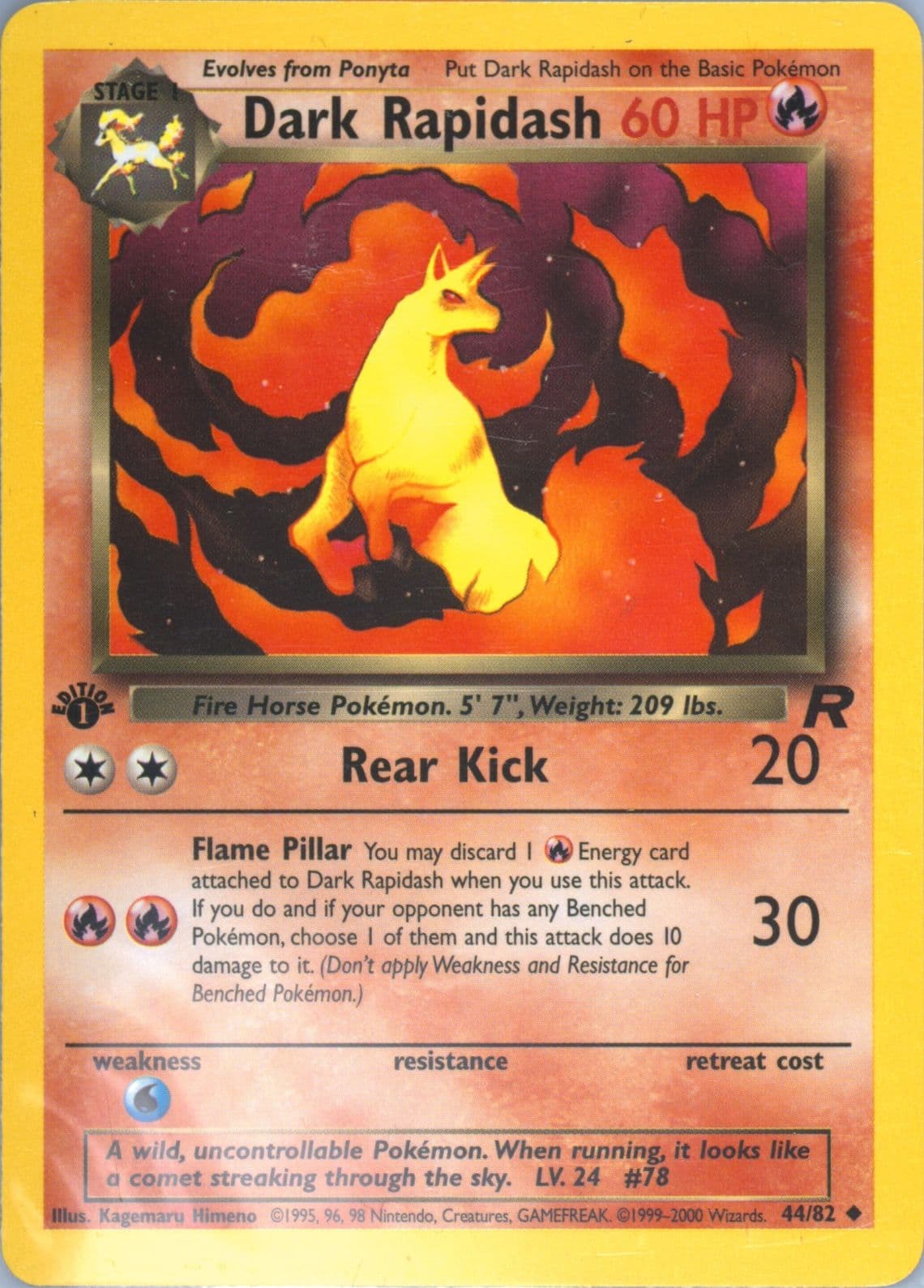 Dark Rapidash 1st Edition (44) 2000 Pokemon Rocket