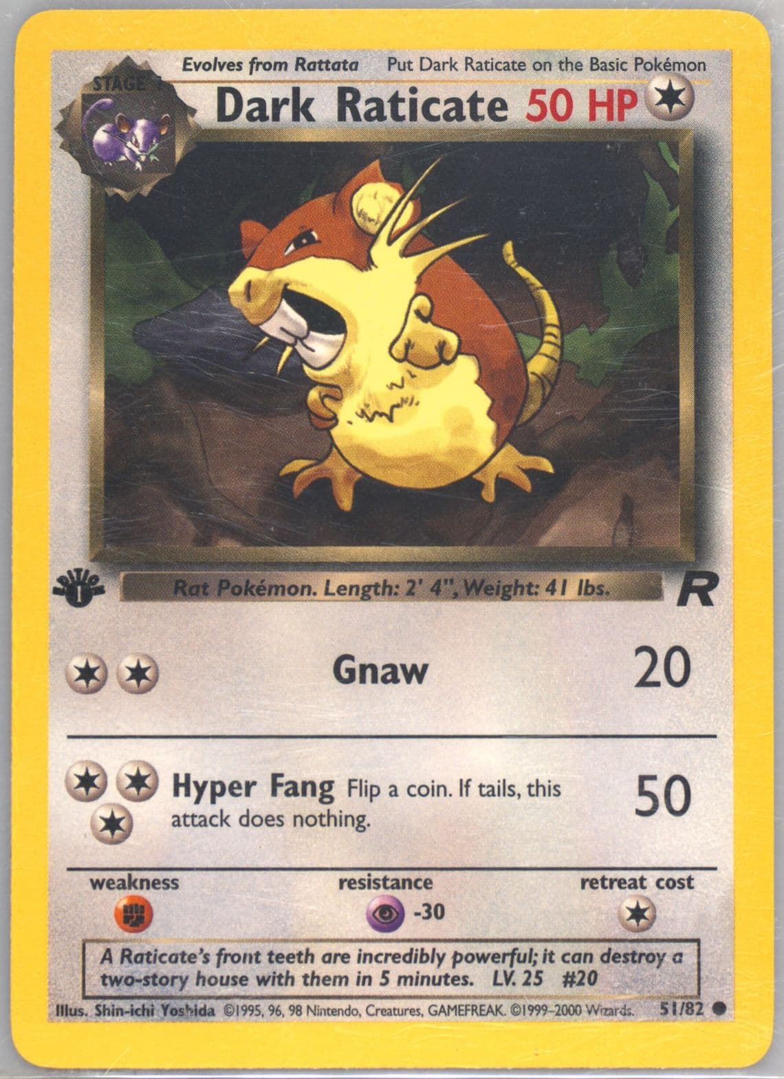 Dark Raticate 1st Edition (51) 2000 Pokemon Rocket