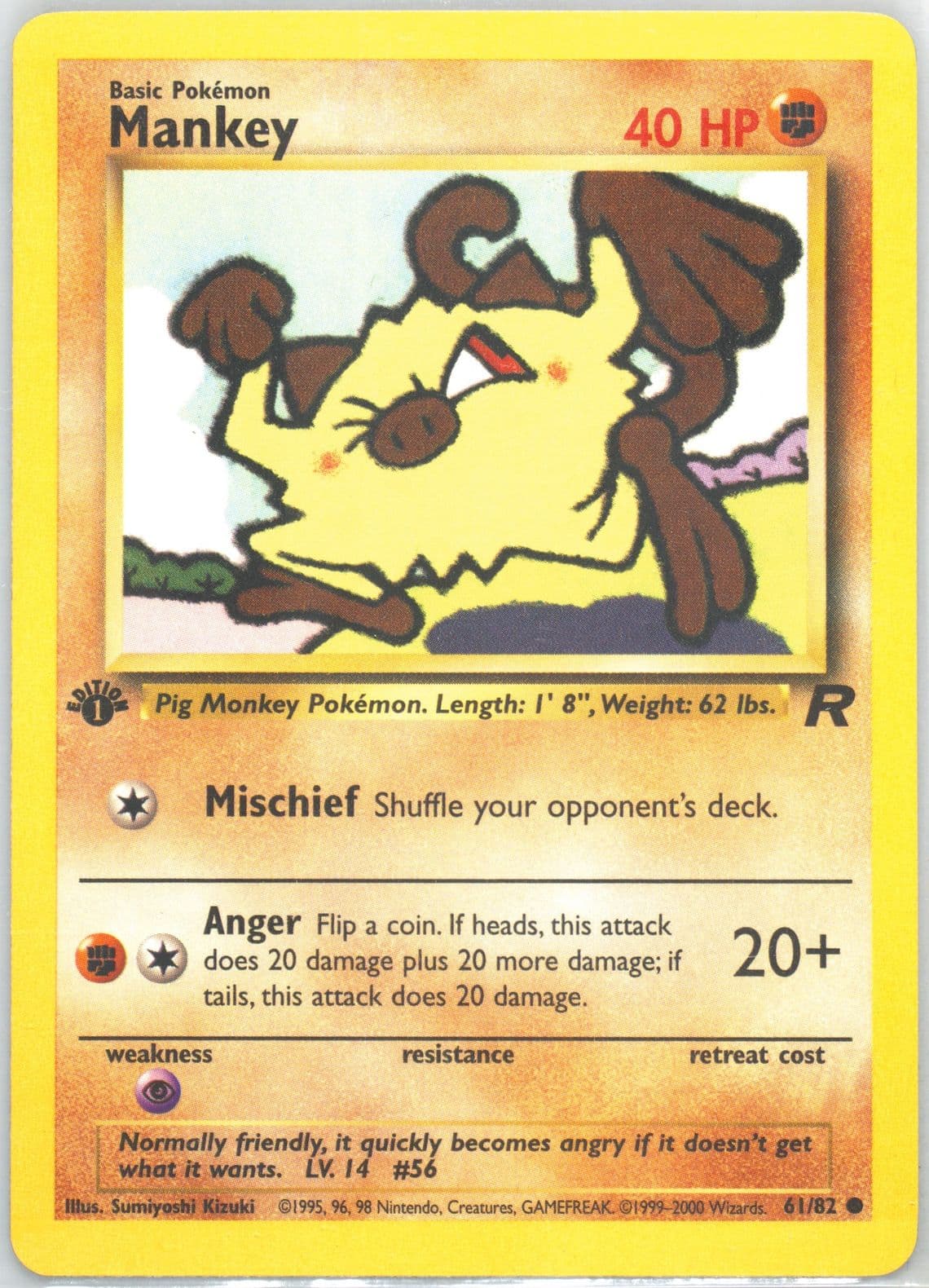 Mankey 1st Edition (61) 2000 Pokemon Rocket
