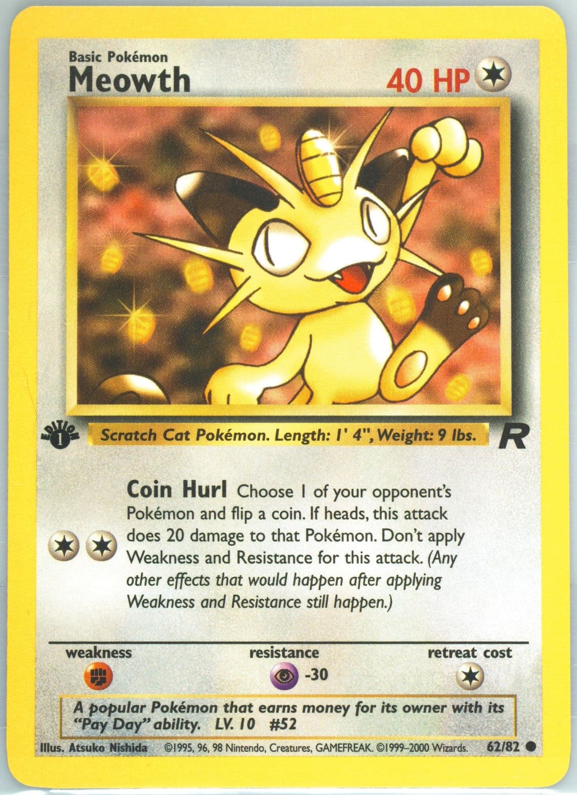 Meowth 1st Edition (62) 2000 Pokemon Rocket