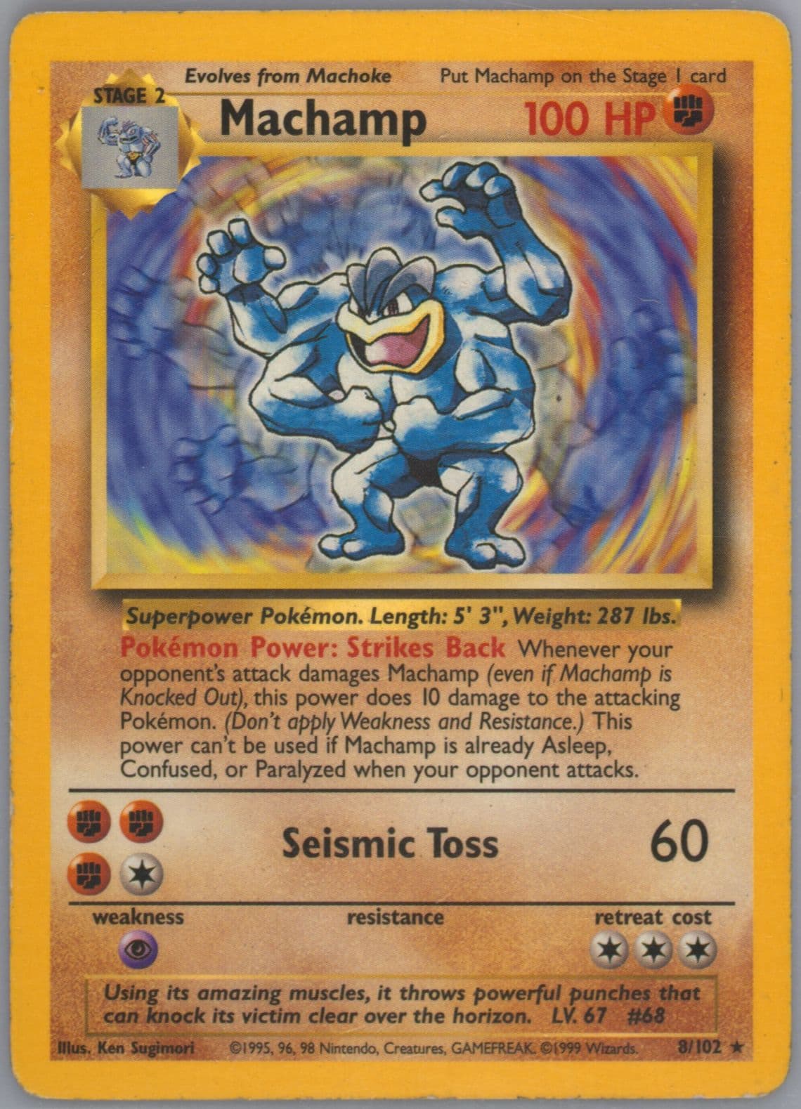 Machamp Trainer Deck A (8) 1999 Pokemon Game