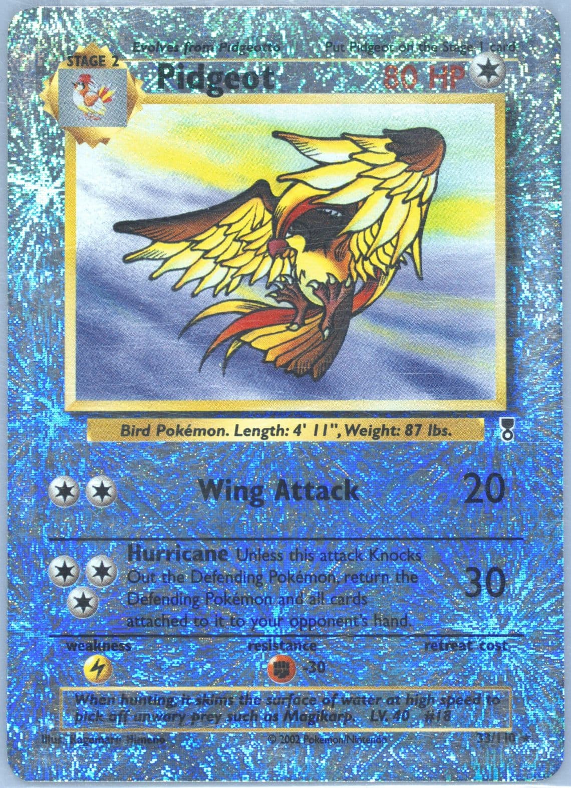 Pidgeot-Reverse Foil (33) 2002 Pokemon Legendary Collection