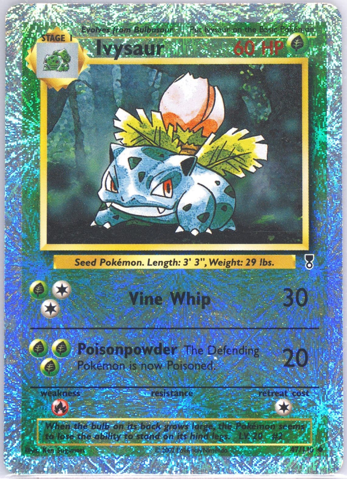 Ivysaur-Reverse Foil (47) 2002 Pokemon Legendary Collection