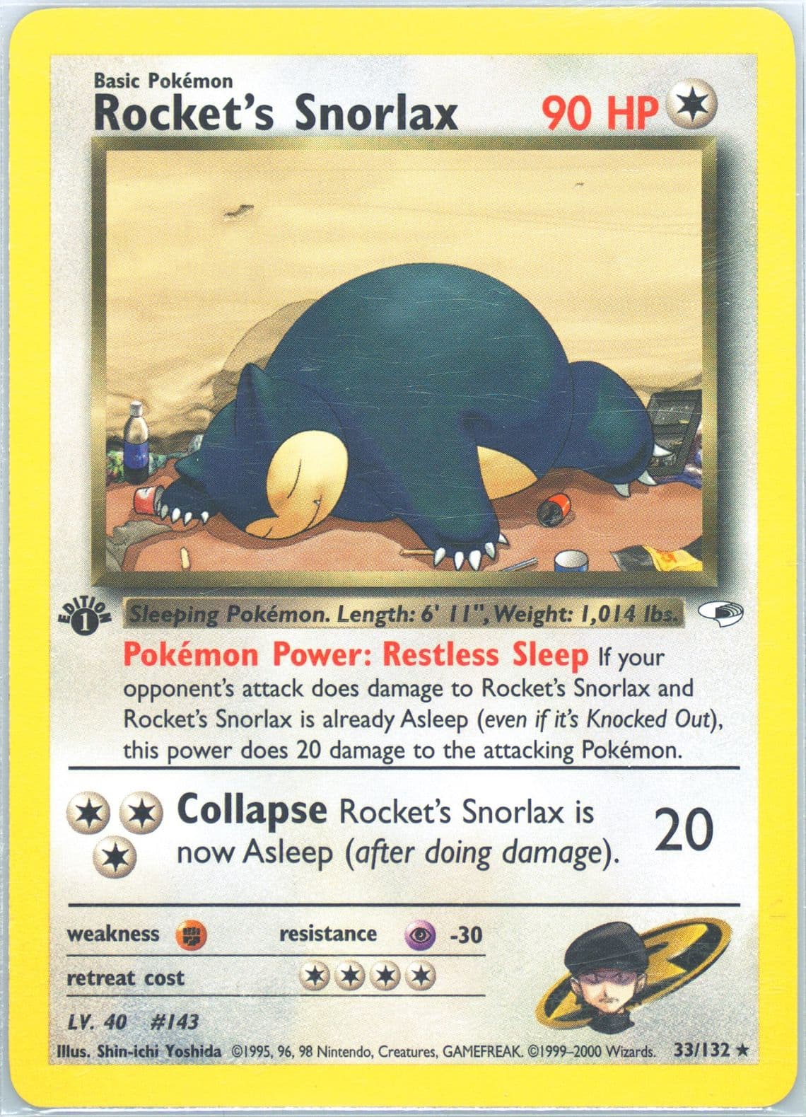 Rocket's Snorlax 1st Edition (33) 2000 Pokemon Gym Heroes