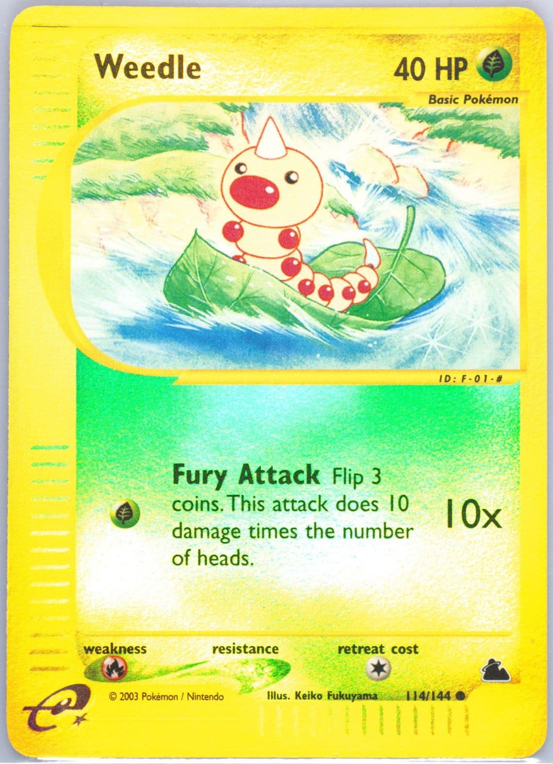 Weedle-Reverse Foil (114) 2003 Pokemon Skyridge