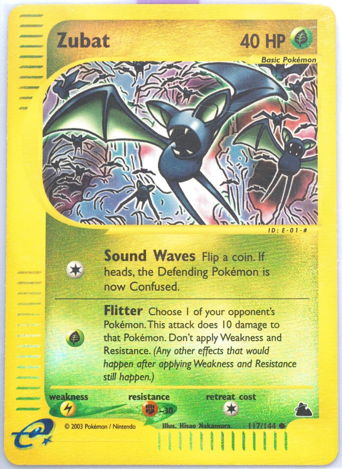 Zubat-Reverse Foil (117) 2003 Pokemon Skyridge