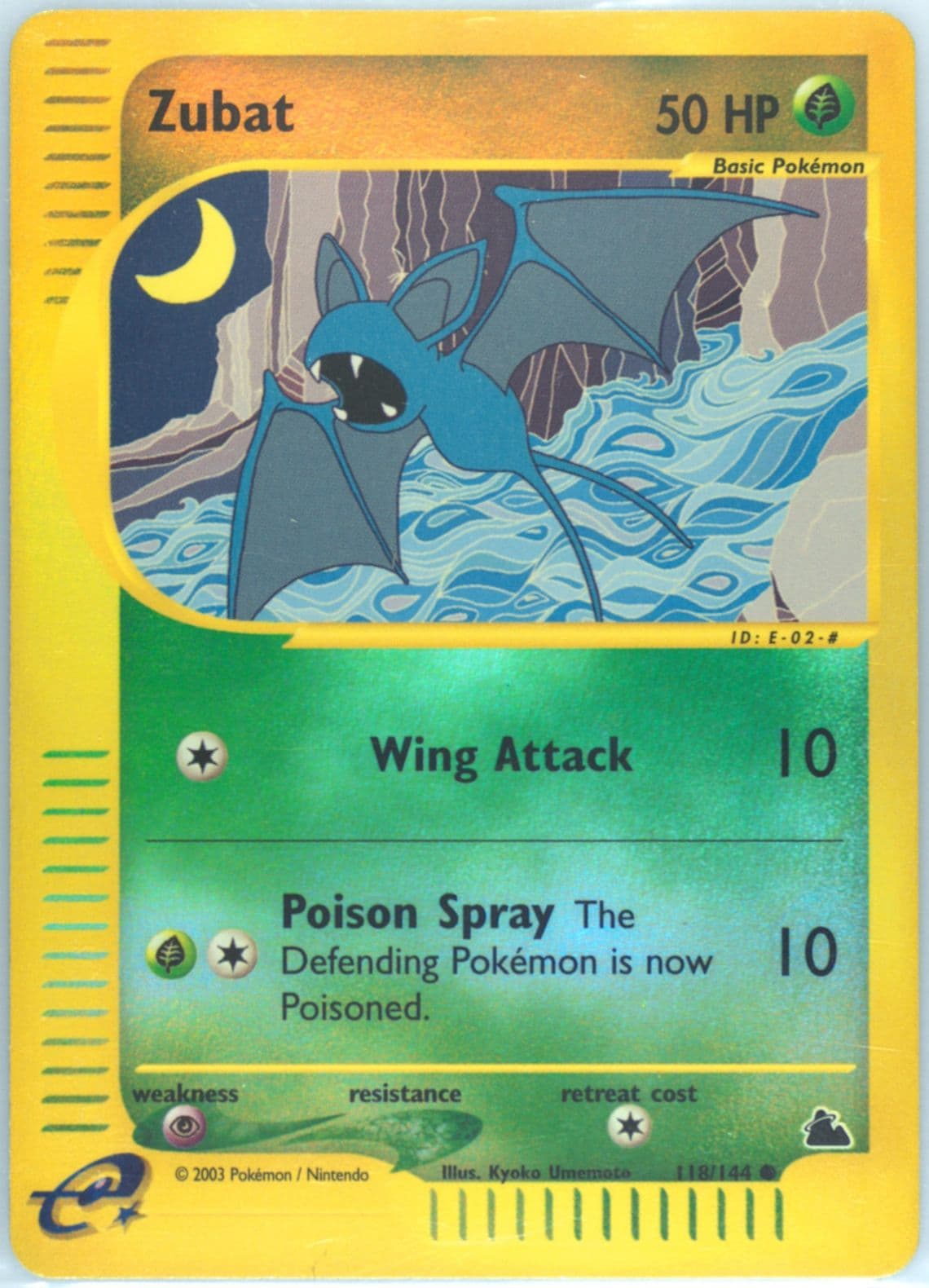 Zubat-Reverse Foil (118) 2003 Pokemon Skyridge