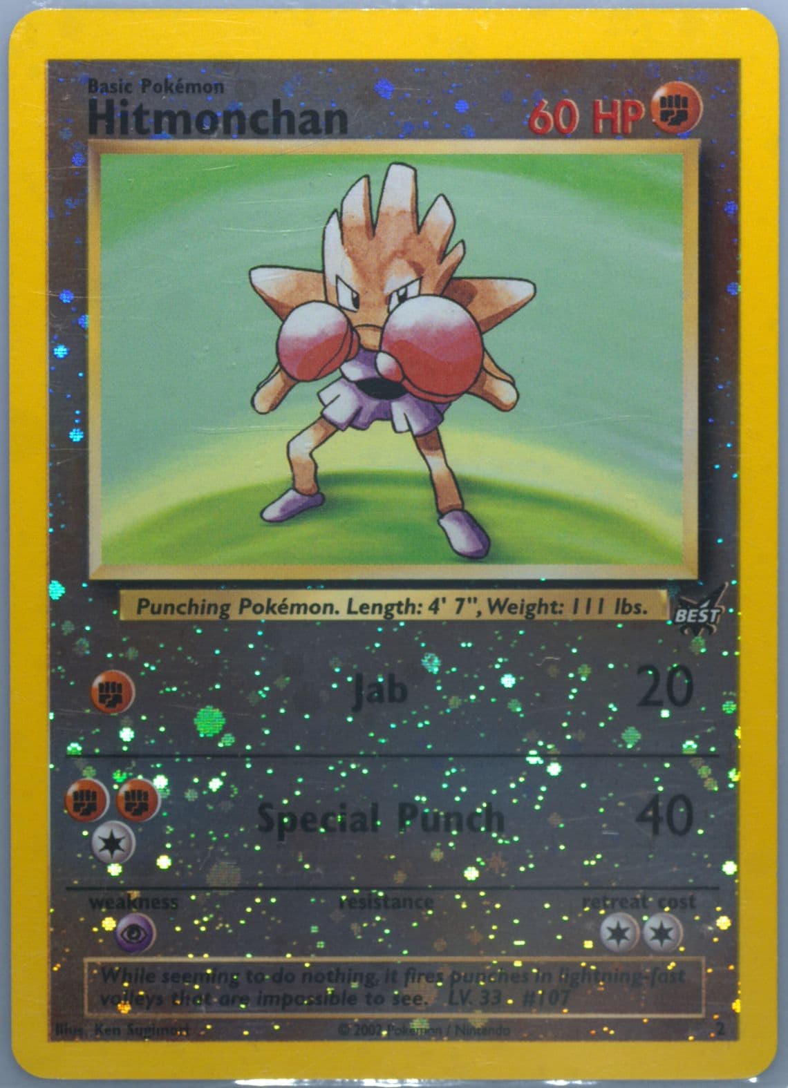 Hitmonchan-Reverse Foil (2) 2003 Pokemon Best of Game Promo