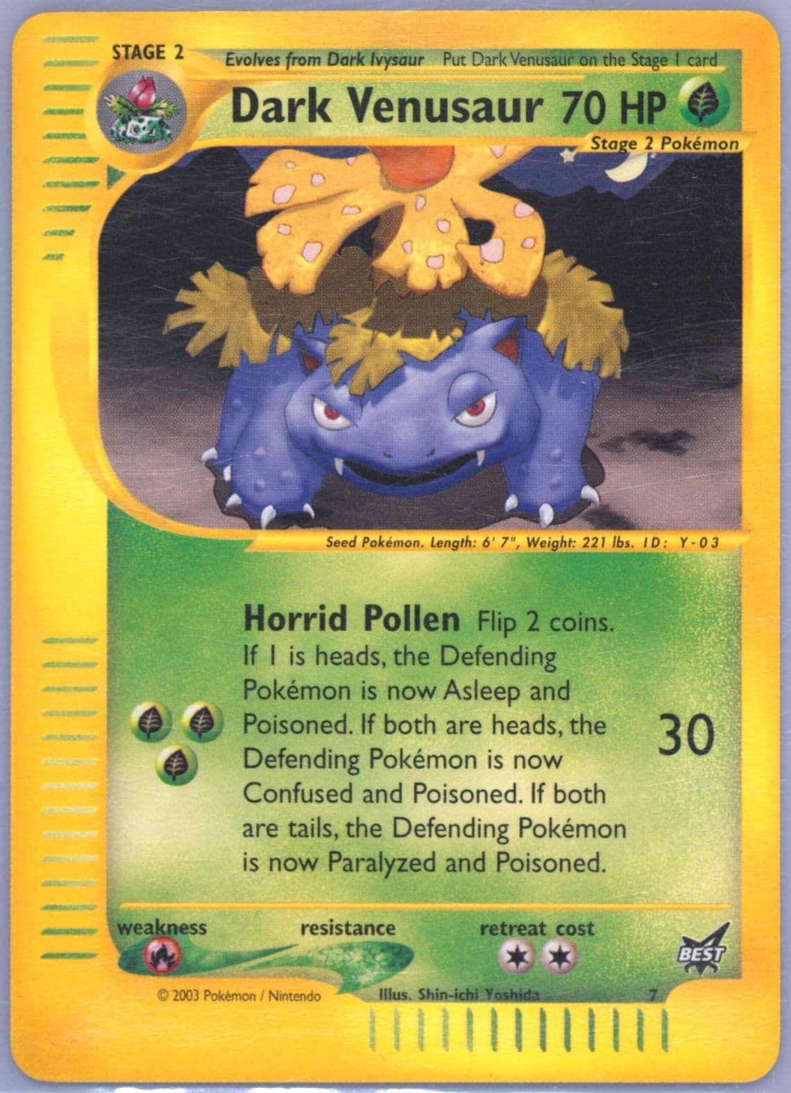 Dark Venusaur (7) 2003 Pokemon Best of Game Promo