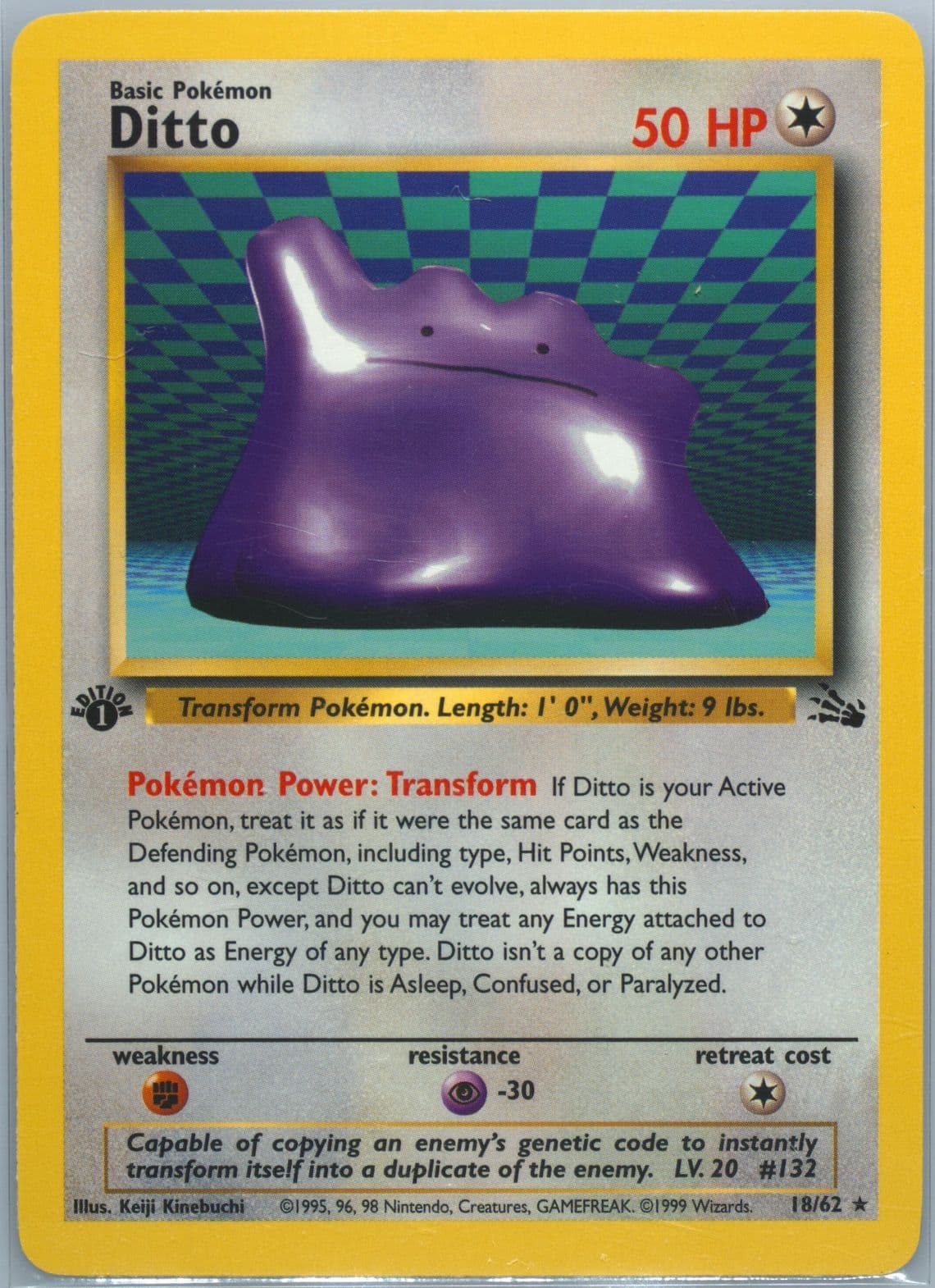 Ditto 1st Edition (18) 1999 Pokemon Fossil