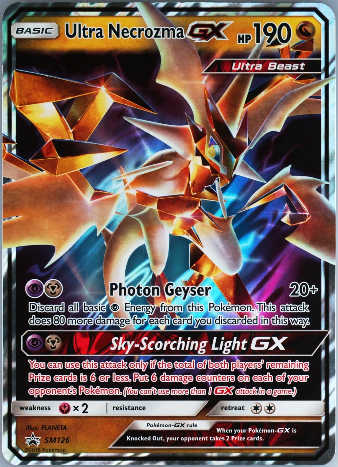 Ultra Necrozma GX Dragon Majesty Collection-Jumbo (SM126) 2018 Pokemon SM Black Star Promo