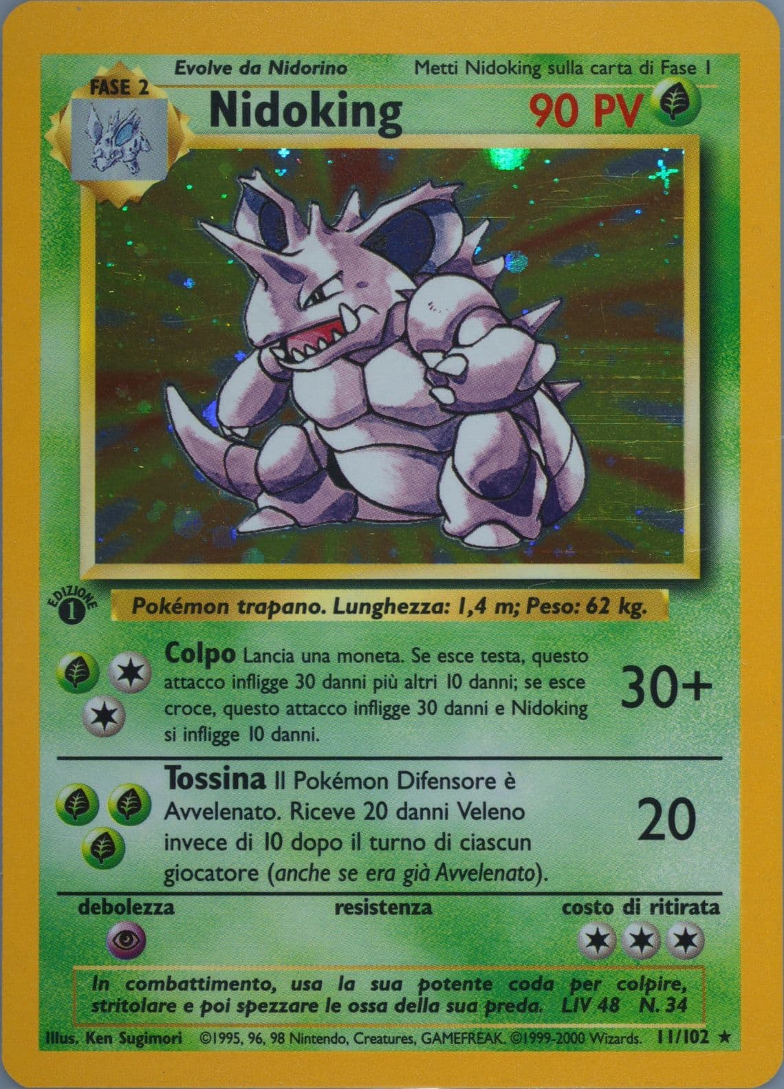 Nidoking-Holo 1st Edition-Italian (11) 2000 Pokemon Game