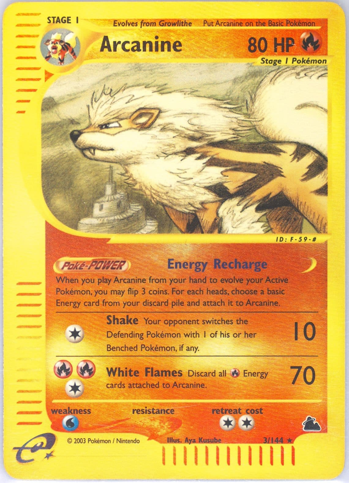 Arcanine-Reverse Foil (3) 2003 Pokemon Skyridge