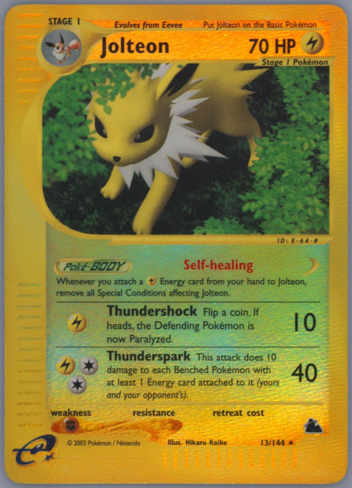 Jolteon-Reverse Foil (13) 2003 Pokemon Skyridge