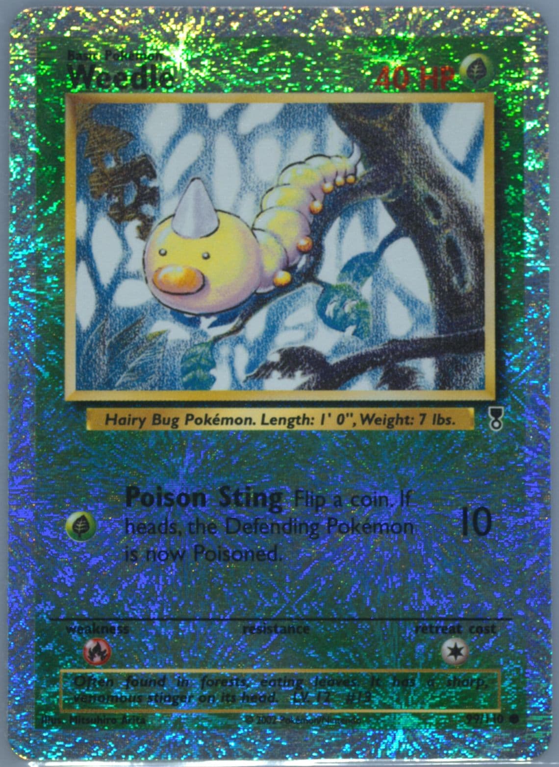 Weedle-Reverse Foil (99) 2002 Pokemon Legendary Collection