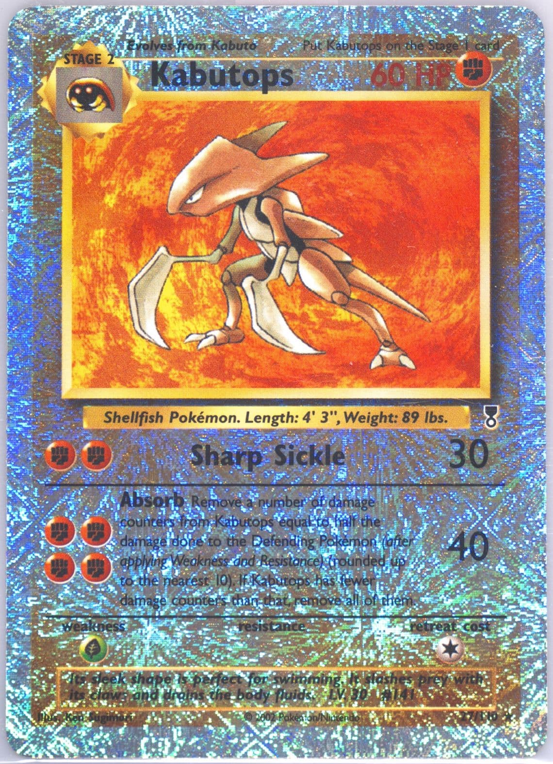 Kabutops-Reverse Foil (27) 2002 Pokemon Legendary Collection