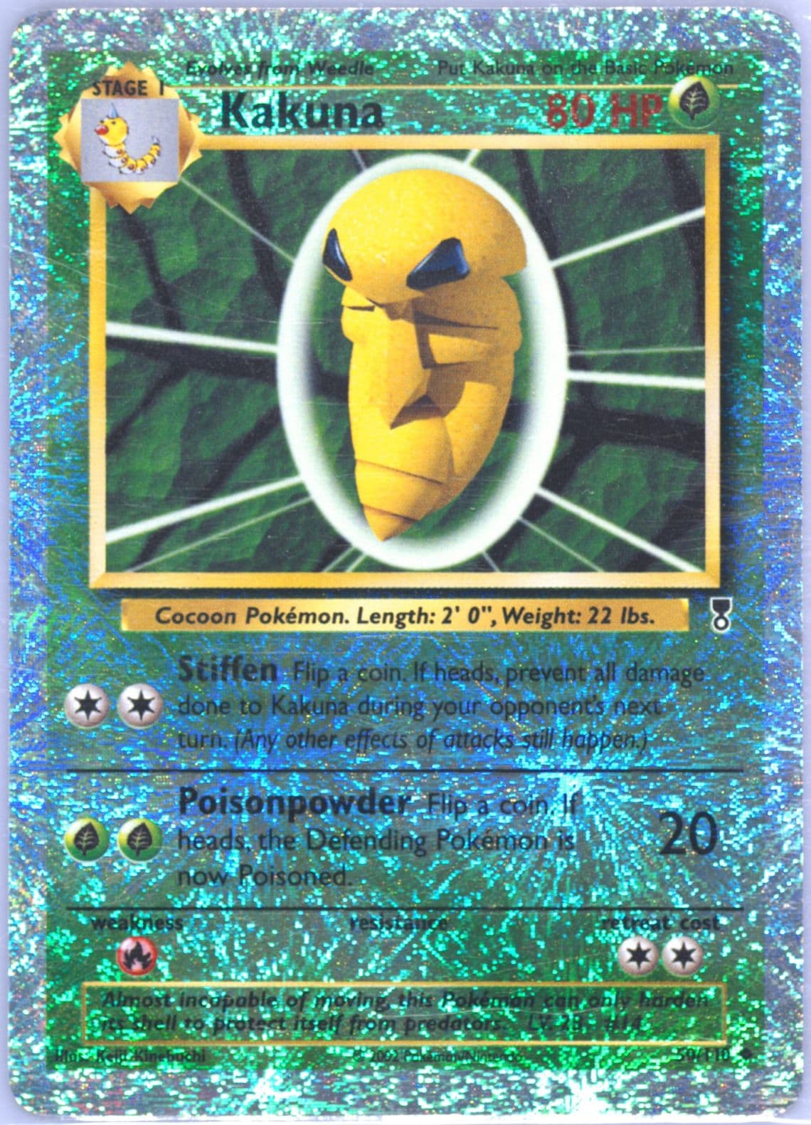 Kakuna-Reverse Foil (50) 2002 Pokemon Legendary Collection