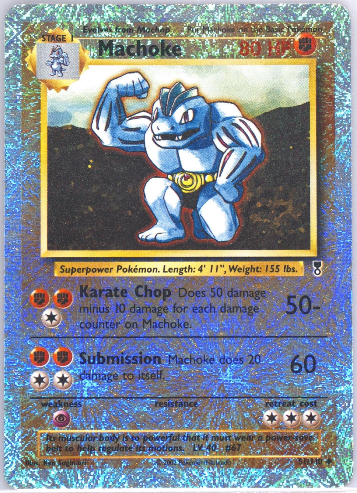Machoke-Reverse Foil (51) 2002 Pokemon Legendary Collection
