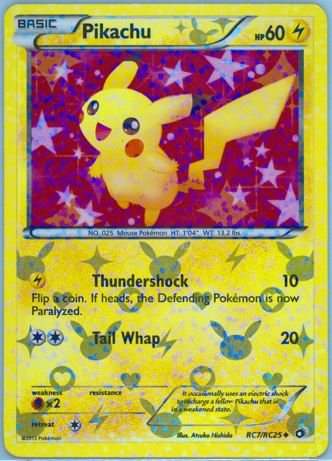Pikachu (RC7) 2013 Pokemon Black & White Legendary Treasures Radiant Collection