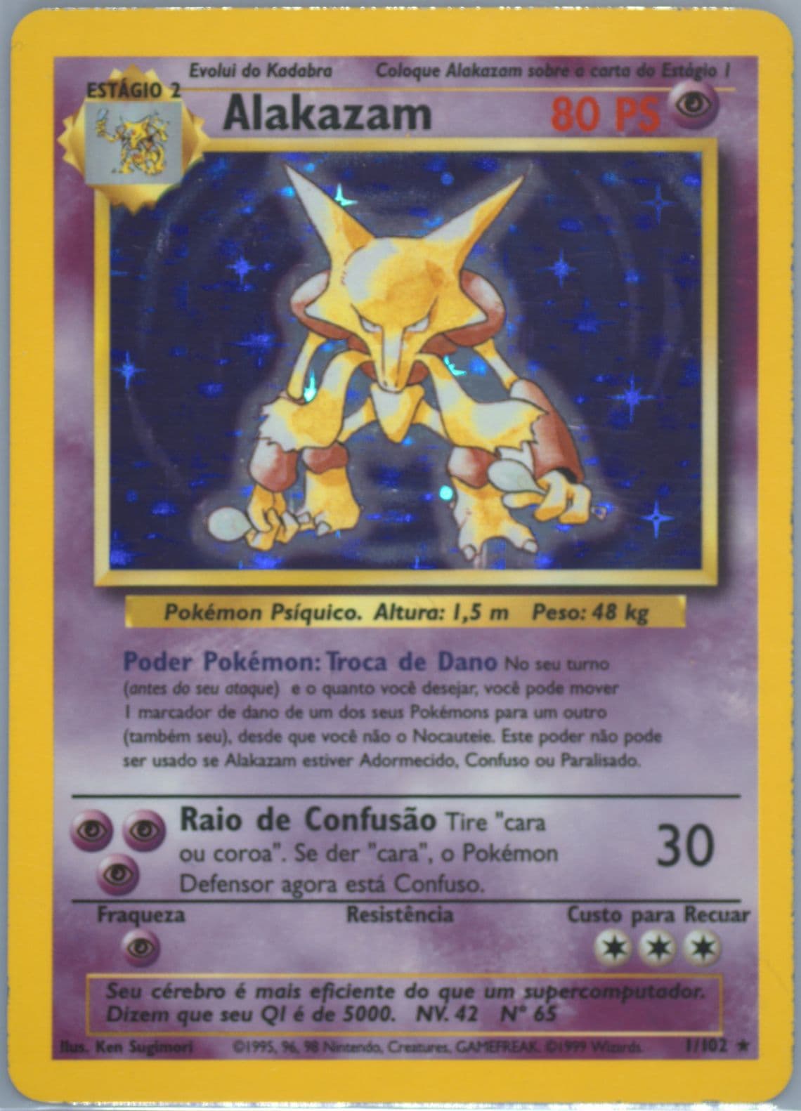 Alakazam-Holo (1) 1999 Pokemon Portuguese