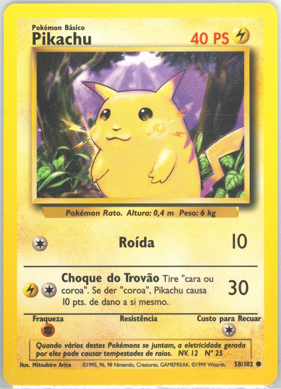Pikachu (58) 1999 Pokemon Portuguese