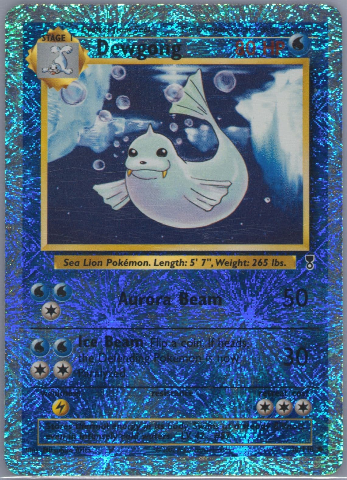 Dewgong-Reverse Foil (40) 2002 Pokemon Legendary Collection