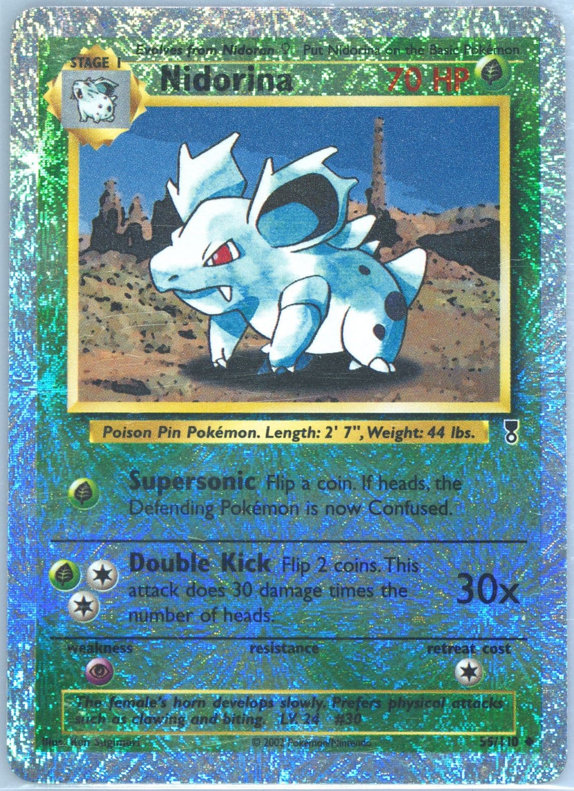 Nidorina-Reverse Foil (55) 2002 Pokemon Legendary Collection