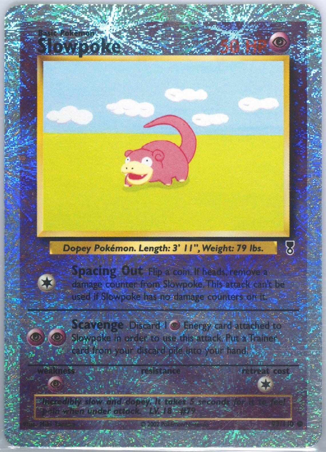 Slowpoke-Reverse Foil (93) 2002 Pokemon Legendary Collection