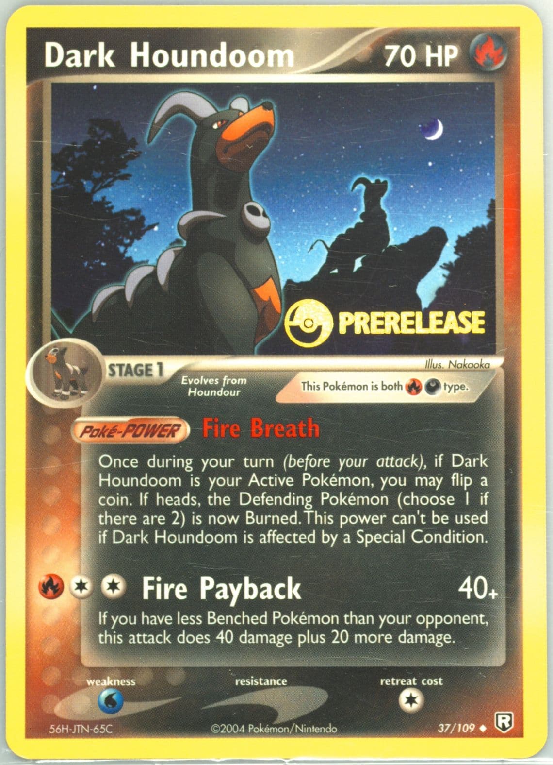 Dark Houndoom Prerelease (37) 2004 Pokemon EX Team Rocket Returns