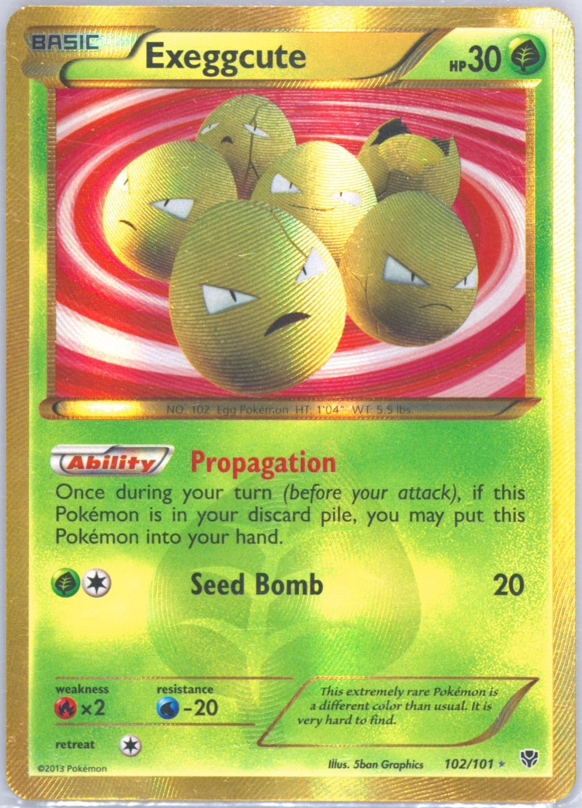 Exeggcute (102) 2013 Pokemon Black & White Plasma Blast